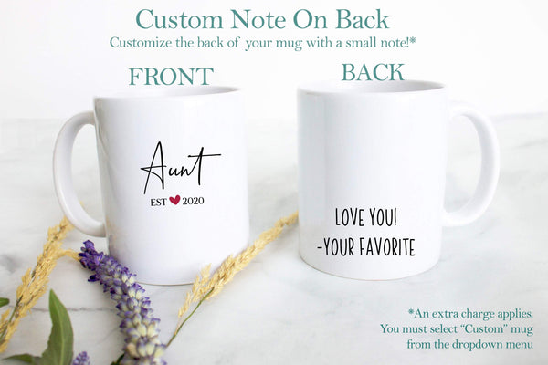 Personalized Aunt and Uncle Individual or Mug Set - White Ceramic Mug