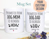 Promoted from Dog Mom and Dad to Human - White Ceramic Mug - Inkpot