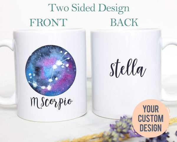 Scorpio Mug, Personalized Name Zodiac Mug, Gift for Her, Custom Name Mug, Scorpio Gift, Scorpio Coffee Mug, Zodiac Gift, Constellation Gift