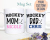 Hockey Mom Dad Individual OR Mug Set - White Ceramic Mug