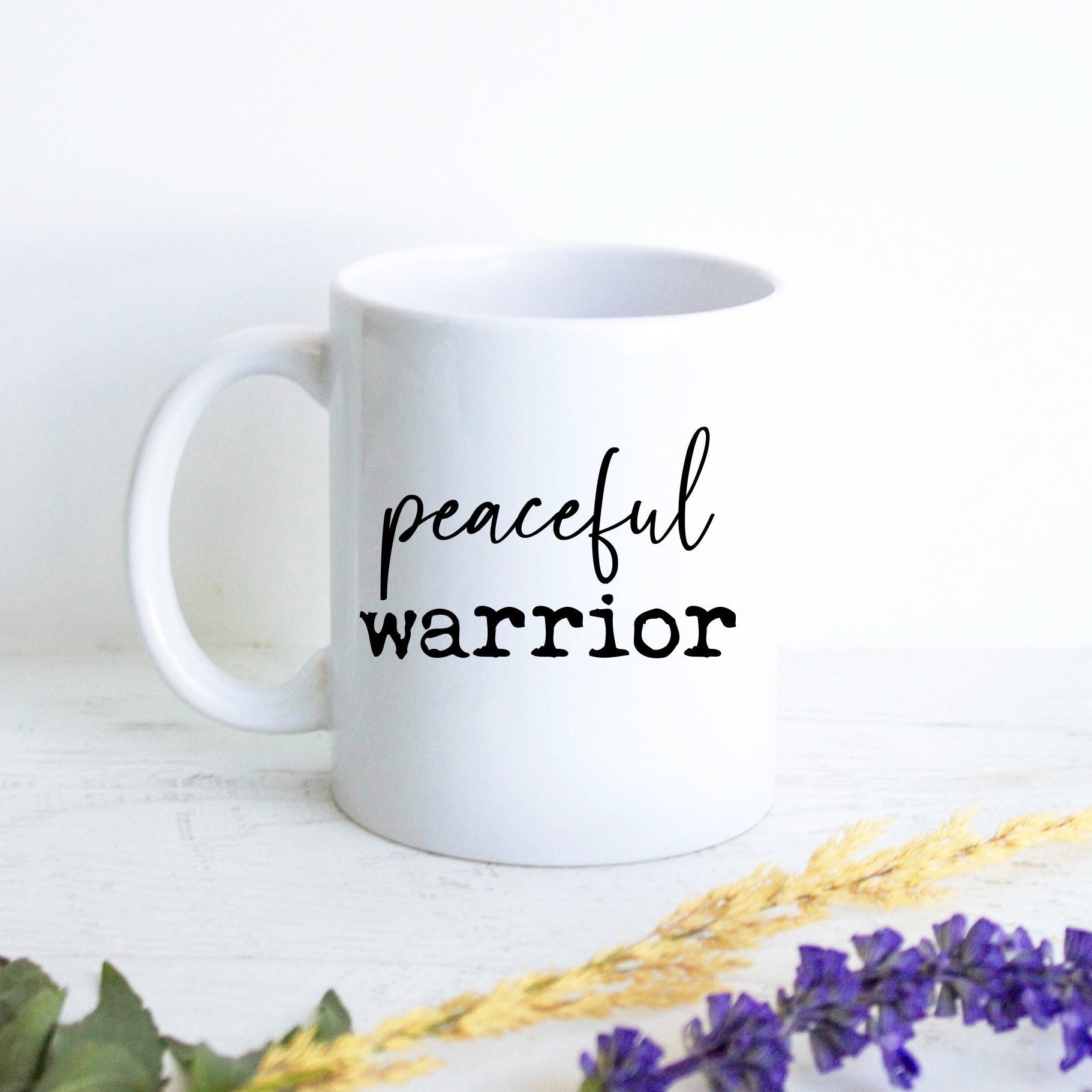 Peaceful Warrior - White Ceramic Mug