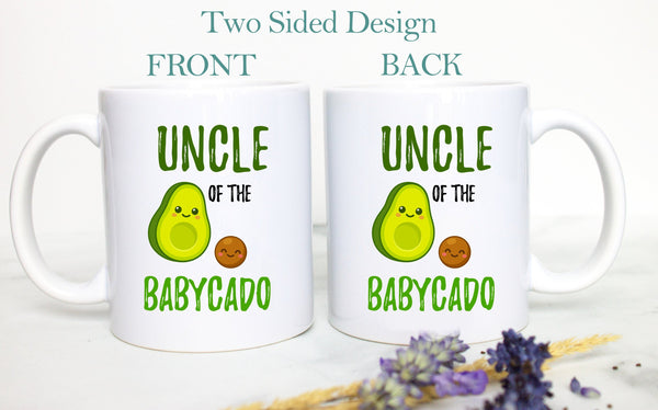 Baby Avocado Aunt and Uncle Individual OR Mug Set - White Ceramic Mug