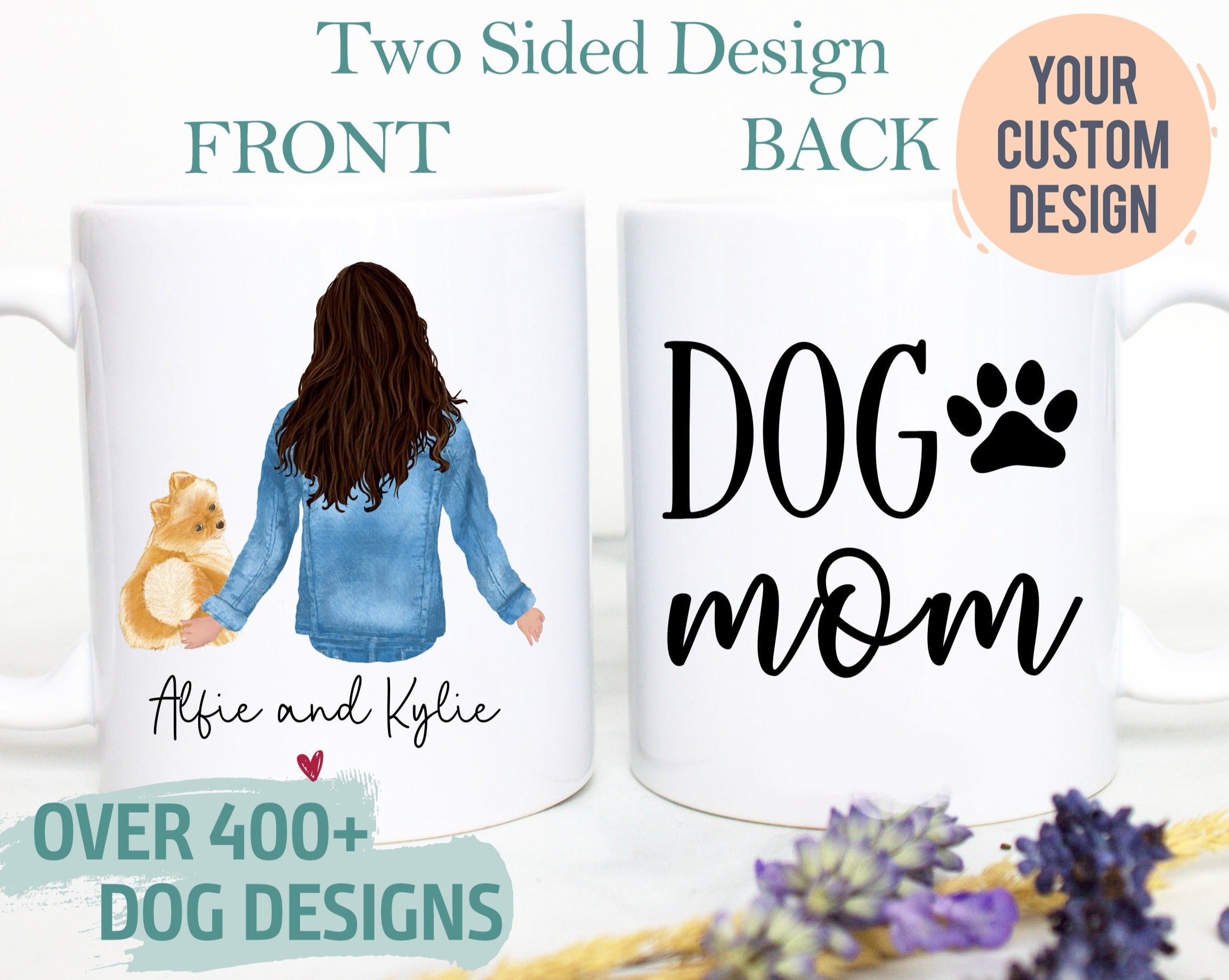 Custom Dog Mom #2 - White Ceramic Mug