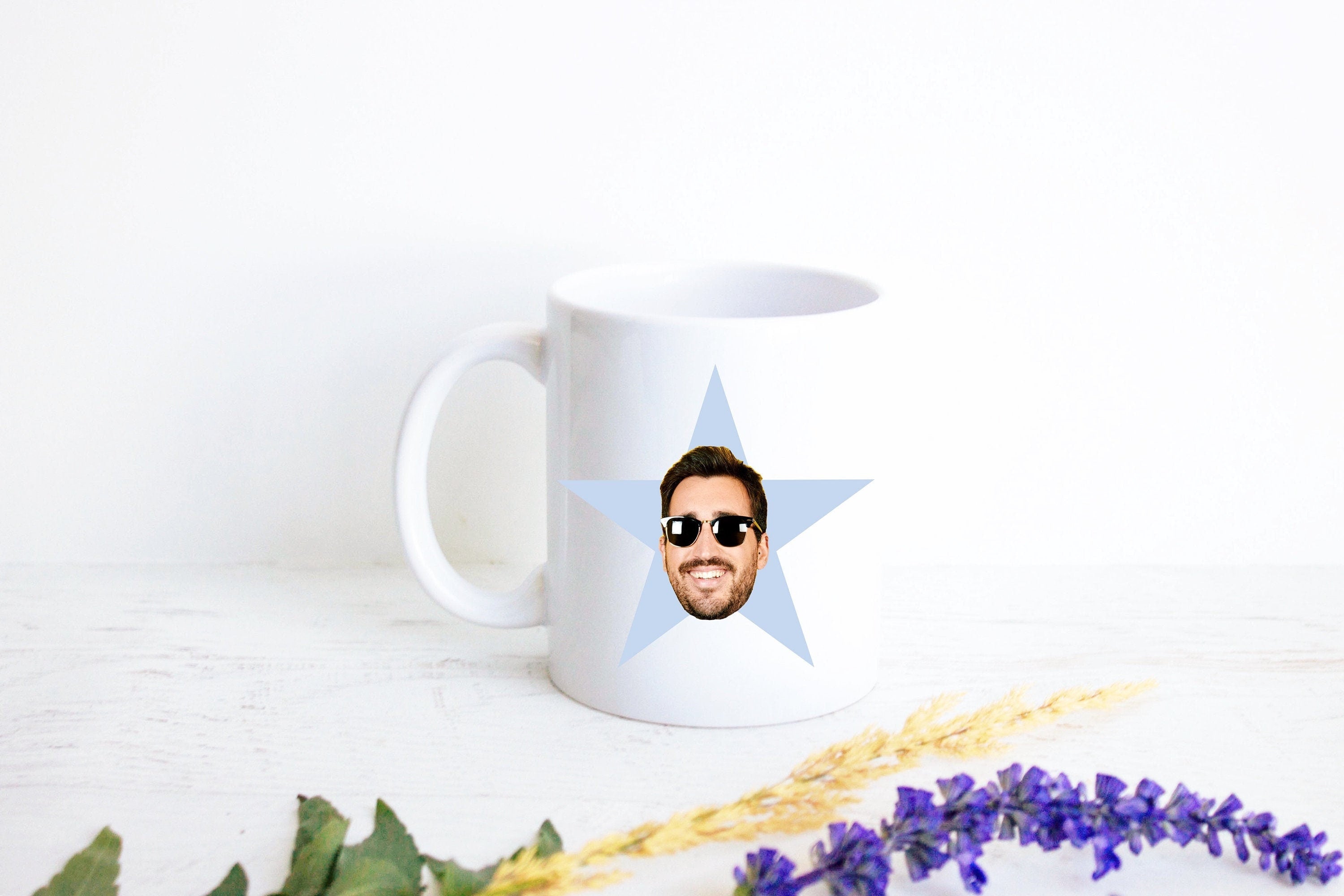 STAR Face Mug,Personalized Star Mug, Birthday Gift, Gift for Him, Gift For Her, Christmas Gift, Office, Coworker Gift, Stocking Stuffer