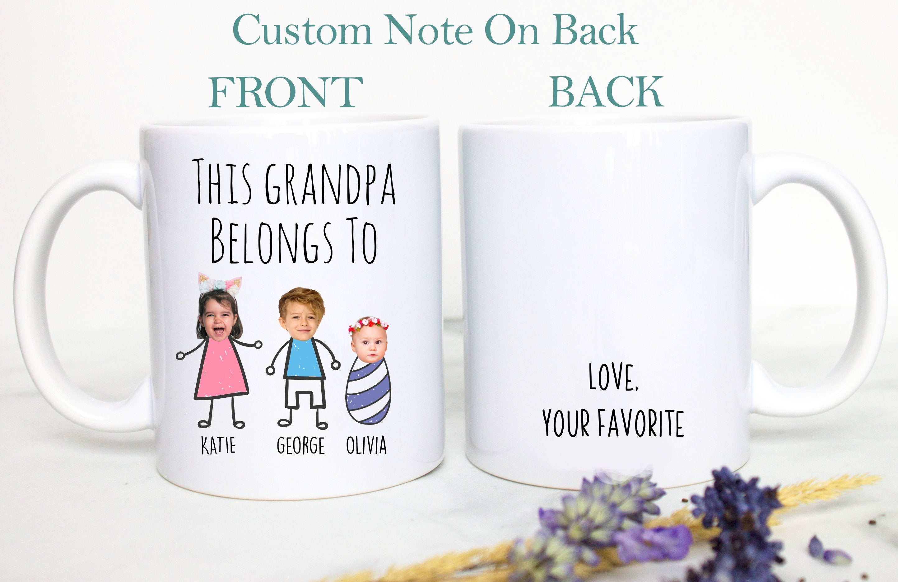 Custom Baby Face Photo Gift For Grandpa Grandma Individual OR Mugset, Personalized Photo Mug, Christmas Gift Grandma, Grandparents Birthday