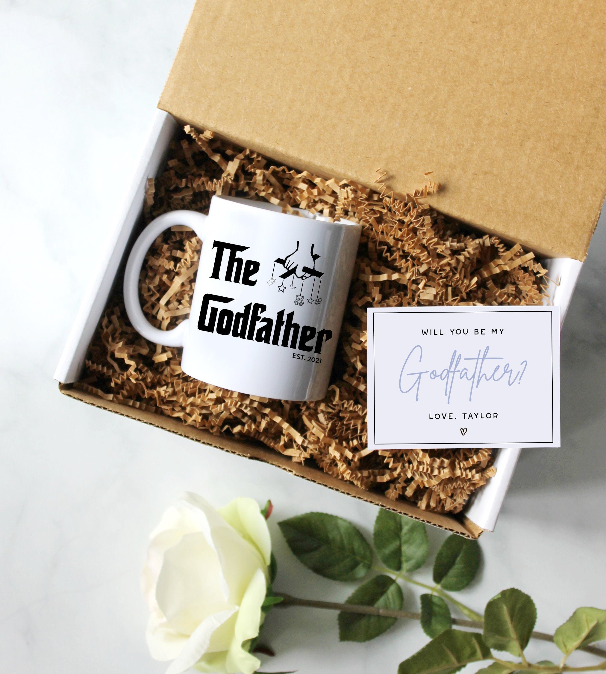 Personalized Godfather Gift Box | New Godfather Gift, Baptism Gift, Godfather Proposal, Will You Be My Godfather, Godparent Gift, Godfather