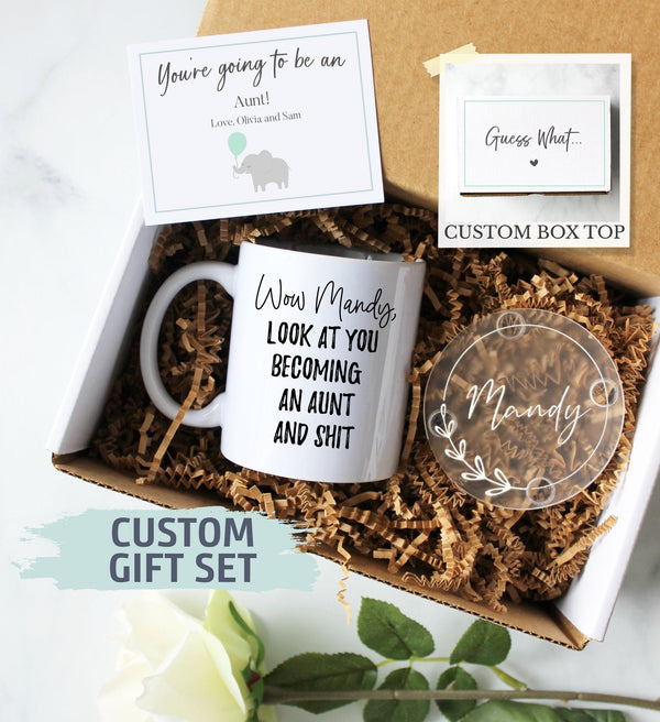 Personalized Aunt Gift Box | Promoted to Aunt, New Aunt Gift, Aunt Proposal, Will You Be My Aunt, Pregnancy Announcement Baby Reveal, Auntie