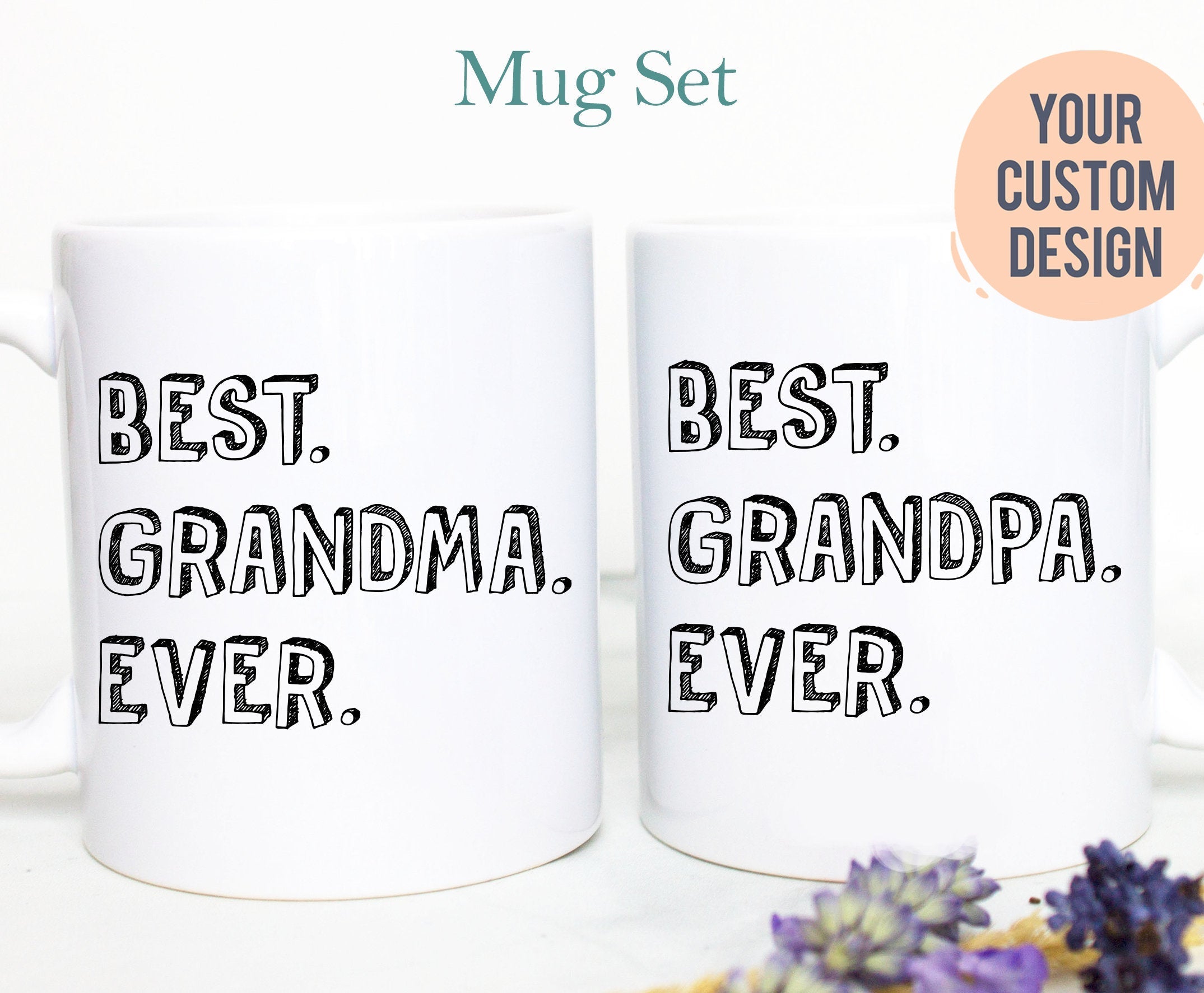 Best Grandpa and Grandma Individual or Mug Set, Grandparents Gift, Mother's Day, Father's Day Gift, Nana Pregnancy Announcement, Baby Reveal