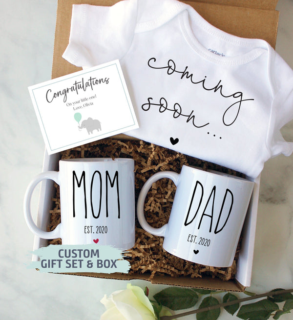 Expecting Parents Gift Box | New Parents Gift Set, Baby Announcement, New Mom Mug, New Dad Gift, Pregnancy Reveal, Baby Shower Gift Box