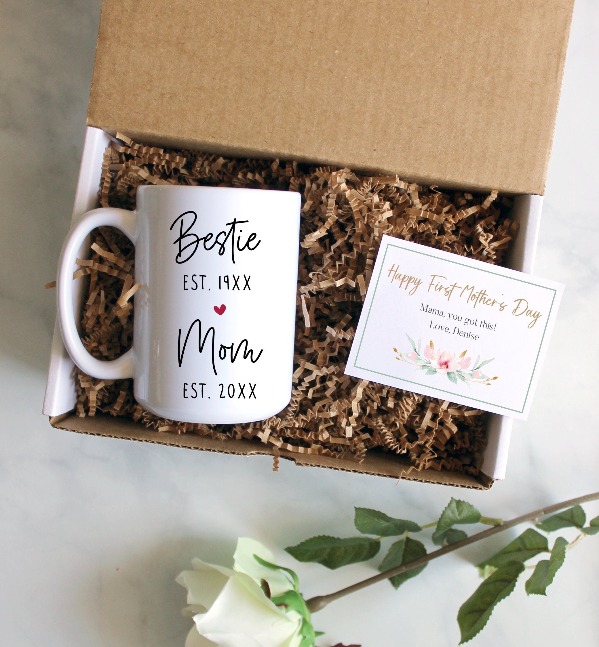 Custom First Mother's Day Gift Box | Baby Shower Gift, New Mom Gift,MILF Mug, First Time Mom Mug, Happy First Mother's Day Gift, New Mom Mug