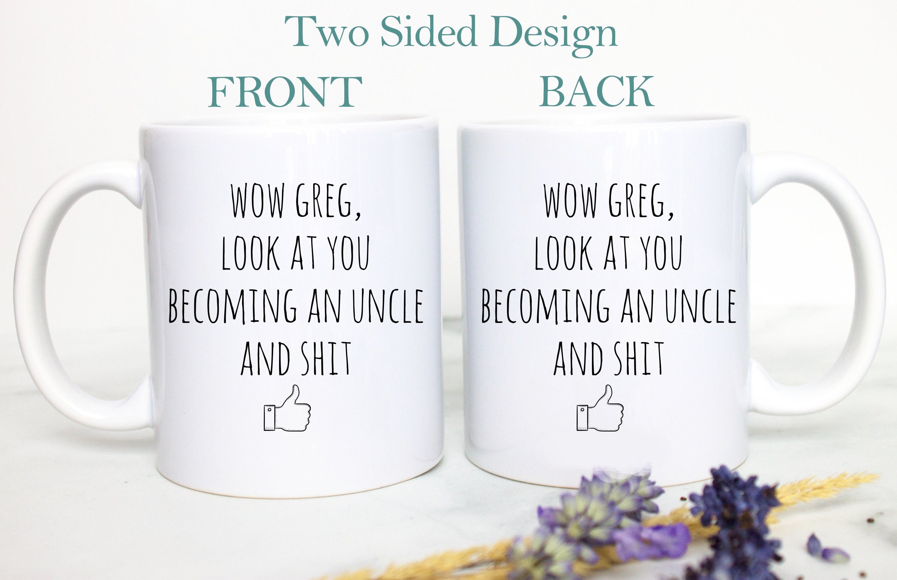 Promoted to Aunt and Uncle Individual OR Mug Set, Wow Look At You Becoming An Uncle Aunt, New Aunt Mug, New Uncle Gift, Baby Announcement