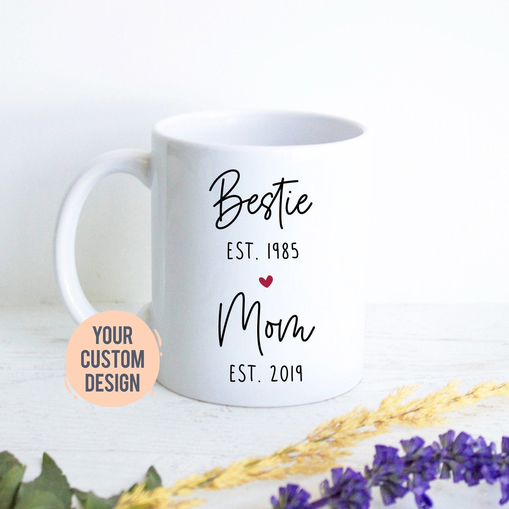 Best Friend Mom EST, Expecting Mom Gift, Mother's Day Gift, Pregnancy Announcement, Baby Shower, Mom Gift Ideas,New Mom Mug, Sister Mom Gift