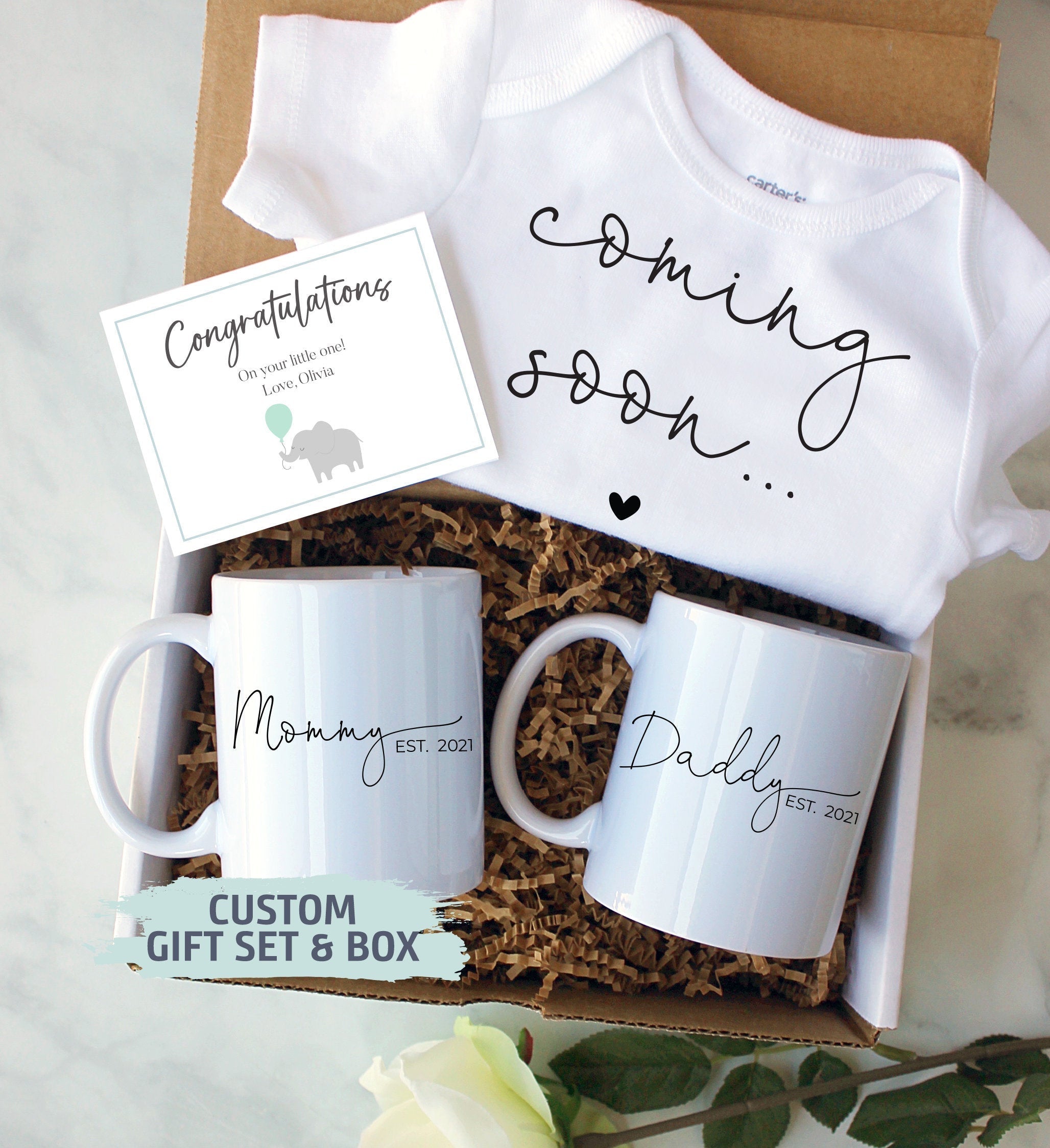 Expecting Parents Gift Box | New Parents Gift Set, Baby Announcement, New Mom Mug, New Dad Gift, Pregnancy Reveal, Baby Shower Gift Box