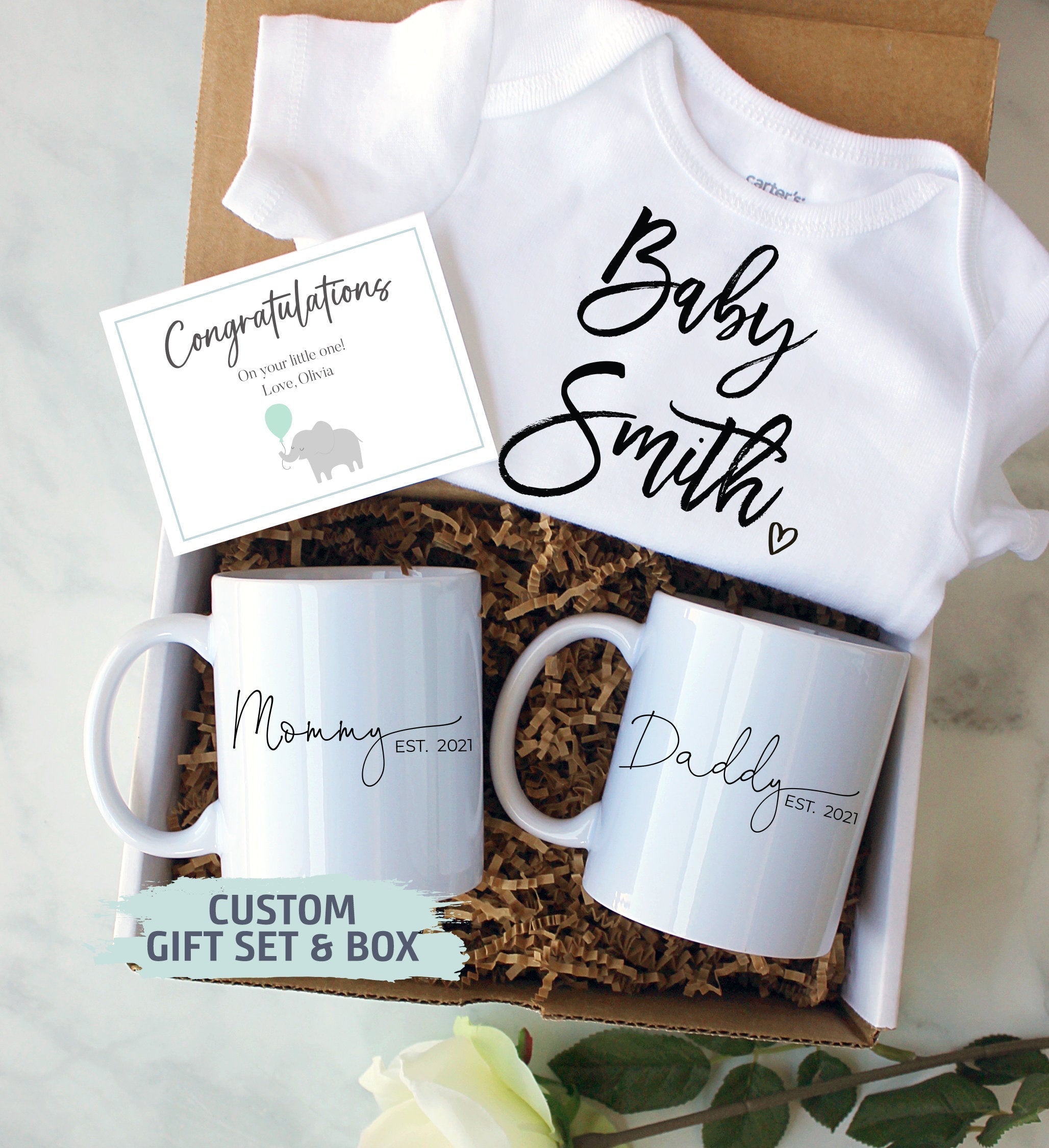 Expecting Parents Gift Box | New Parents Gift Set, Baby Announcement, New Mom Mug, New Dad Gift, Pregnancy Reveal, Baby Shower Gift Box