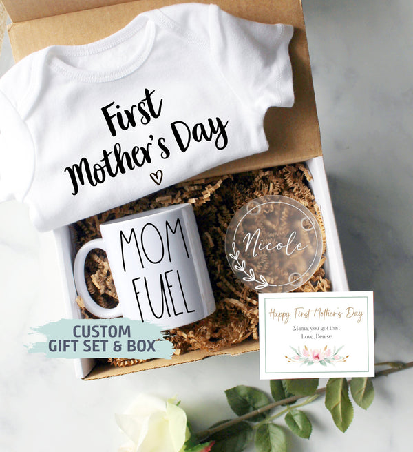 Custom First Mother&#39;s Day Gift Box | Baby Shower Gift, New Mom Gift,Mom Fuel, First Time Mom Mug, Happy First Mother&#39;s Day Gift, New Mom Mug