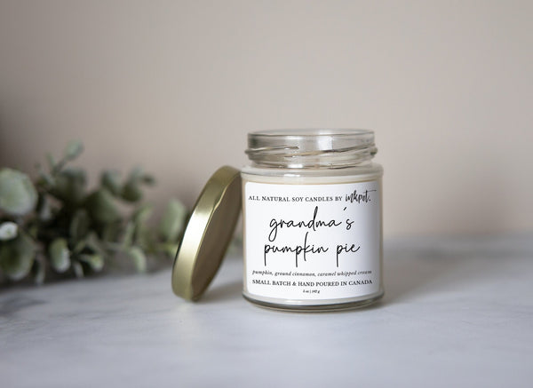 Grandma's Pumpkin Pie Natural Soy Candle | 5oz. Handmade Soy Wax Candle, Fall Candle, Pumpkin Candle, Housewarming Gift, Home Decor