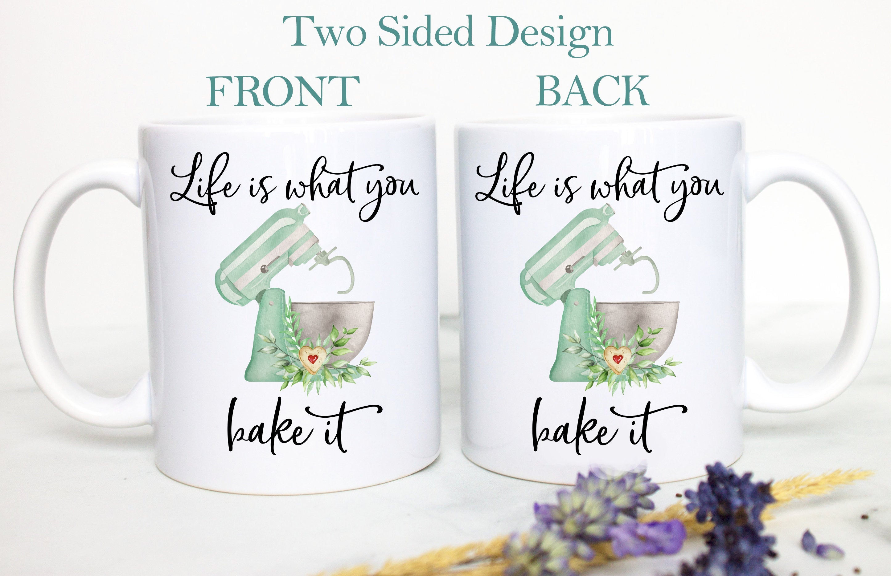 Custom Mug For Baker | Life is What You Bake It Mug, Funny Gift for Baker, Baking Mug for Her, Pastry Chef Gift, Personalized Baking Mug