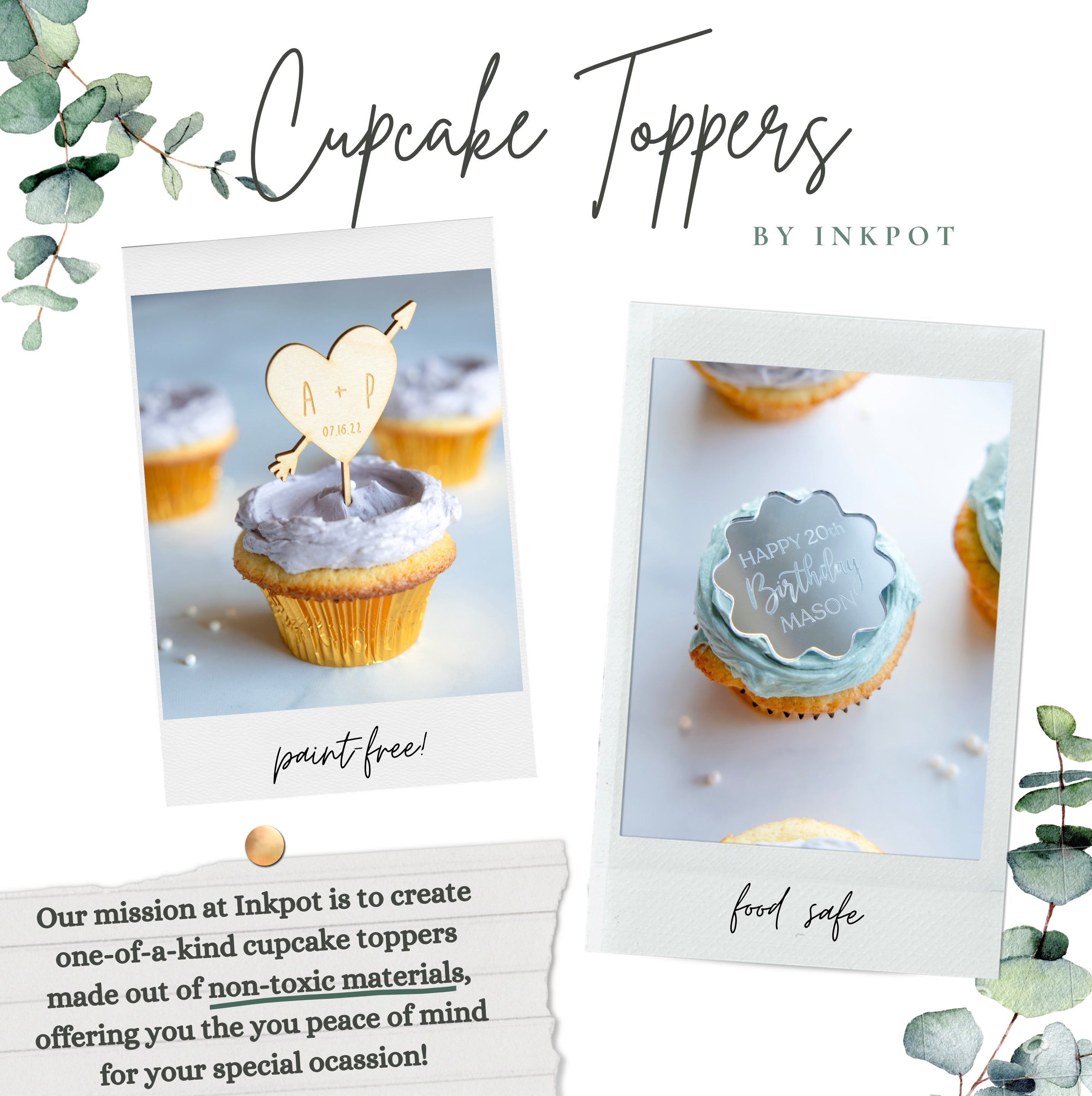 Custom Happy Anniversary Cupcake Topper