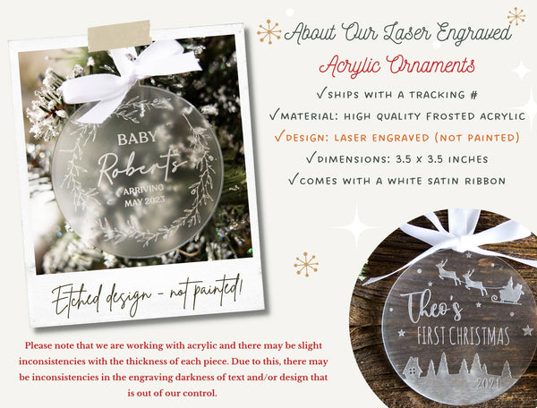 Personalized Memorial Ornament | In Loving Memory, Remembrance Ornament, In Memory Keepsake, Custom Memorial Holiday Ornament, Sympathy gift