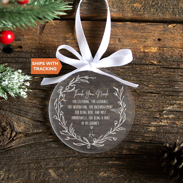 Thank You Ornament | Thank You Teacher Gift, Thank You Mentor, Personalized Thank You Gift, Teacher Ornament, Mentor Teacher Appreciation