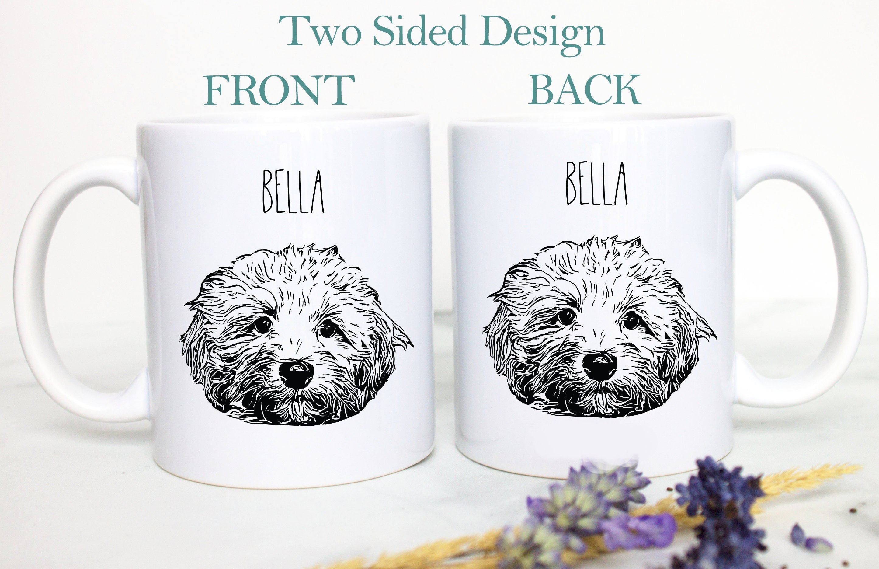 Personalized Dog Face Mug | Dog Lovers Gift, Custom Dog Mug, Dog Mom Mug, Dog Dad, Custom Pet Portrait, Personalized Dog Mug, Pet Memorial