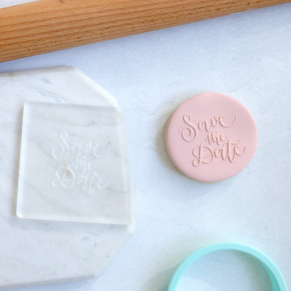 Save the Date Fondant Embosser Stamp and Cutter | Wedding Cookie Stamp, Debosser, Engagement Fondant Stamp,Wedding Embosser Save the Date