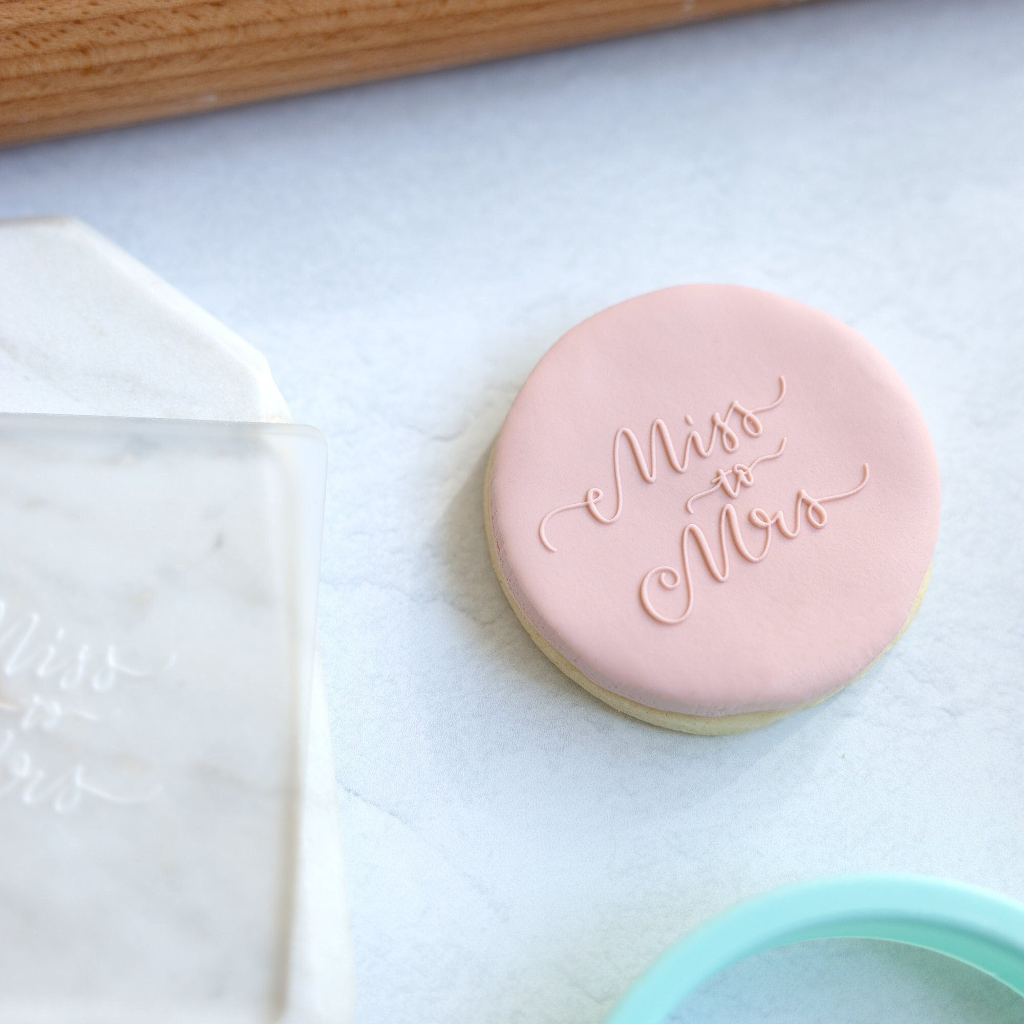 Miss to Mrs Fondant Embosser Stamp and Cutter | Wedding Cookie Stamp, Debosser, Engagement Fondant Stamp,Wedding Embosser Miss to Mrs