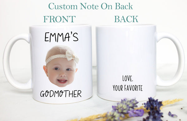 Godmother Personalized Mug | Custom Child Face, New Godmother Baptism Gift, Godparent Gift, Godmother Proposal, Will You Be My Godmother