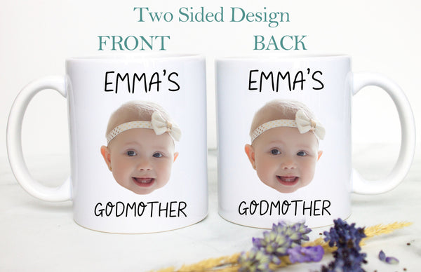 Godmother Personalized Mug | Custom Child Face, New Godmother Baptism Gift, Godparent Gift, Godmother Proposal, Will You Be My Godmother