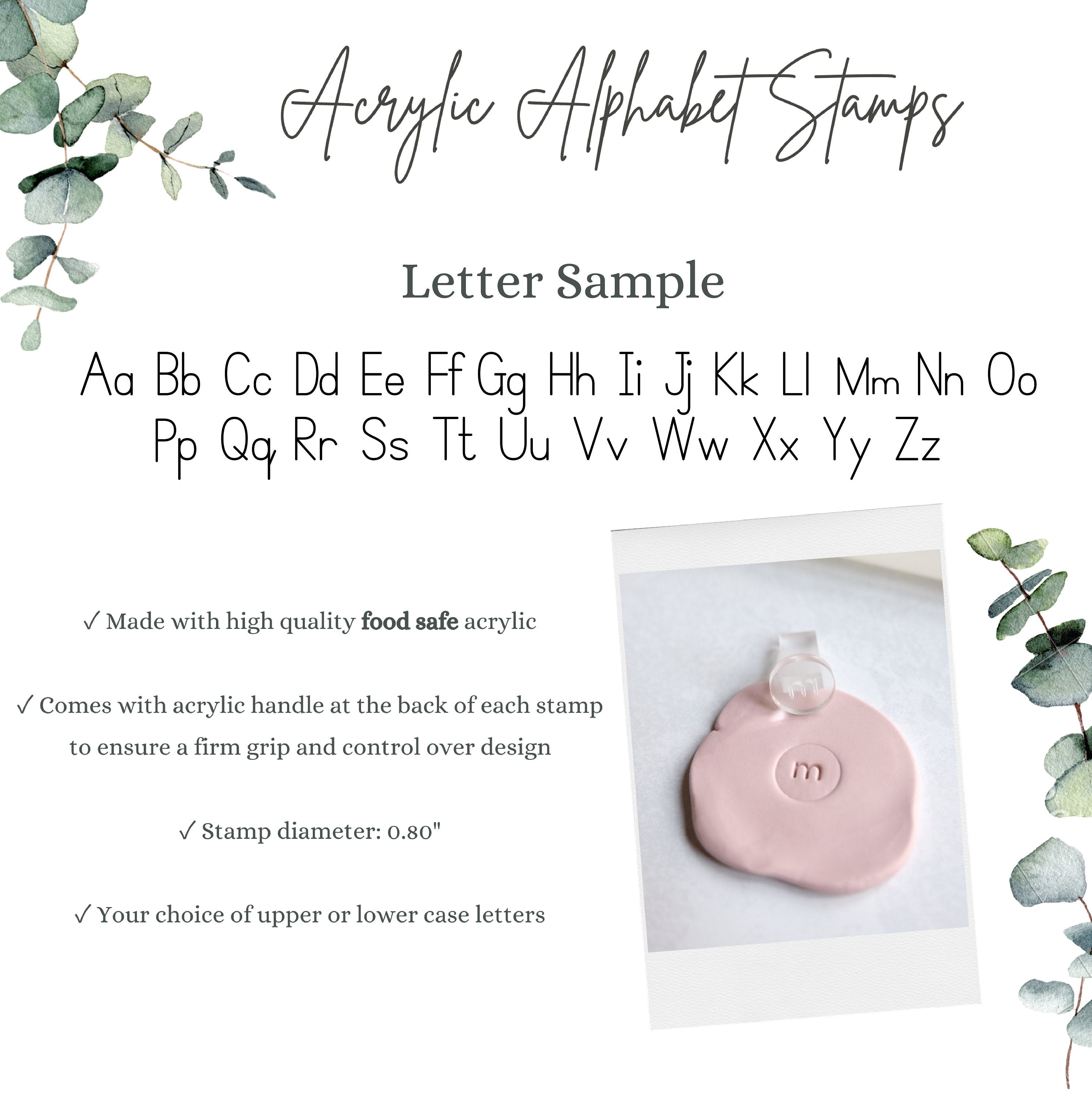 Alphabet Stamp Acrylic Fondant Debosser | Cookie Stamp, Alphabet Fondant Embosser, Alphabet Stamp, Letter Stamp Embosser,Cookie Letter Stamp