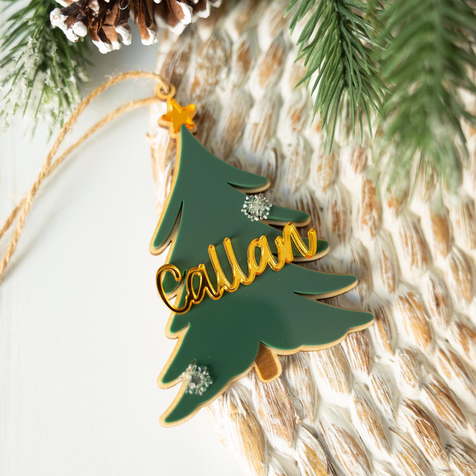 Personalized Name Christmas Stocking Tag | 3D Christmas Tree Stocking Tag, Custom Name Christmas Ornament, 3D Holiday Ornament,Tree Ornament