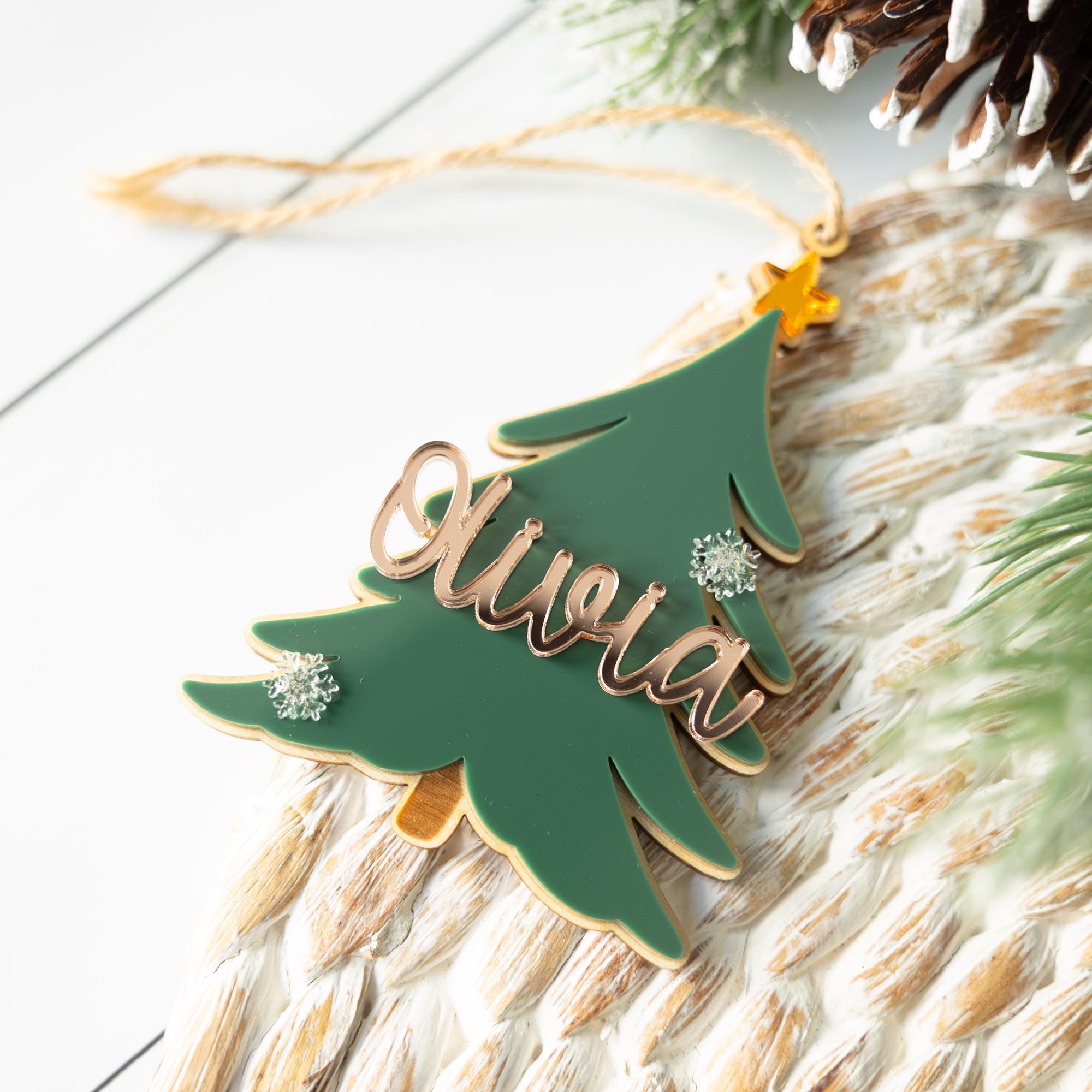 Personalized Name Christmas Stocking Tag | 3D Christmas Tree Stocking Tag, Custom Name Christmas Ornament, 3D Holiday Ornament,Tree Ornament