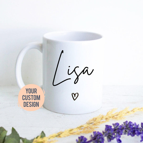 Personalized Script Name Mug with Heart