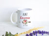 Boho Bohemian Red Personalized Aunt Name - White Ceramic Mug