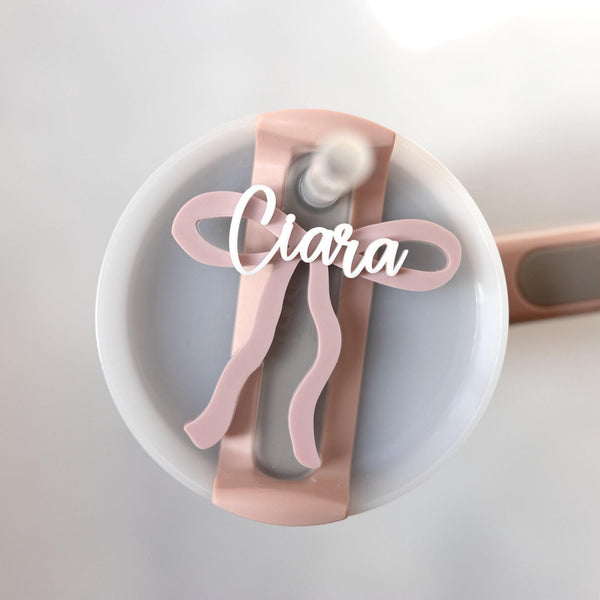 Personalized Bow Tumbler Name Plate Quencher H2.0
