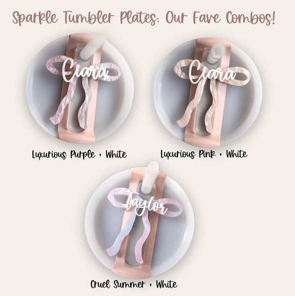 Personalized Bow Tumbler Name Plate Quencher H2.0