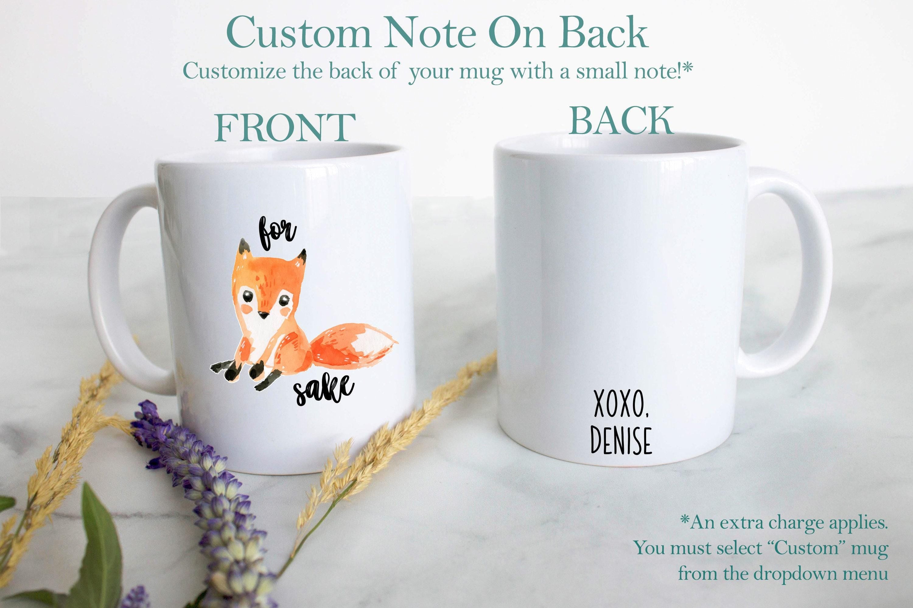 For Fox Sake - White Ceramic Fox Mug
