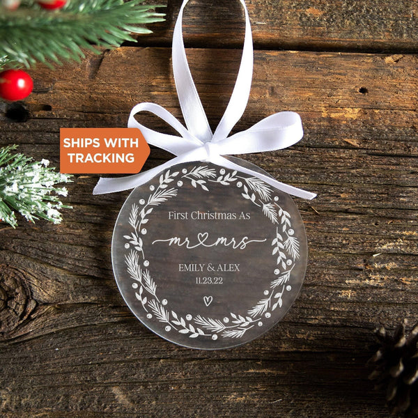 Personalized First Christmas As Mr Mrs Ornament
