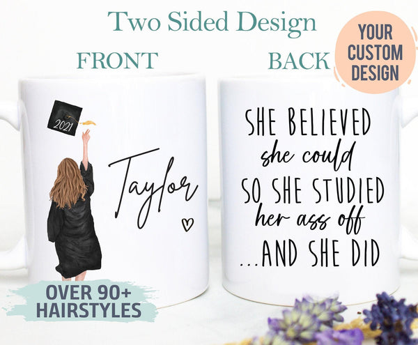 Custom Graduation Mug Gift, Grad School Gift, Masters Student, Masters Degree Gift, University Graduate, Personalized High School Graduation