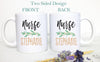 Nurse Greenery Monogram With Custom Name - White Ceramic Mug