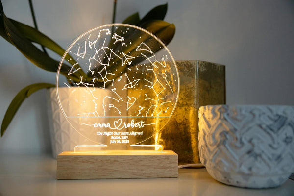 Custom Star Map Chart Night Light | Where It All Began, Couples Gift,Our First Date, Engagement Gift, Anniversary Gift, Constellation Map