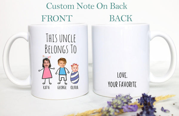 Personalized Aunt and Uncle Individual OR Mug Set #5, Aunt Uncle Belongs To, Custom Aunt Gift, New Aunt Uncle Mug Custom Baby Announcement