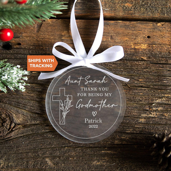 Personalized Thank You Godmother Godfather Ornament