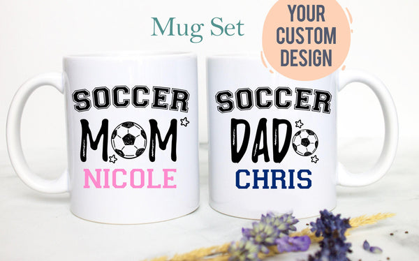 Soccer Mom Dad Individual OR Mug Set - White Ceramic Mug