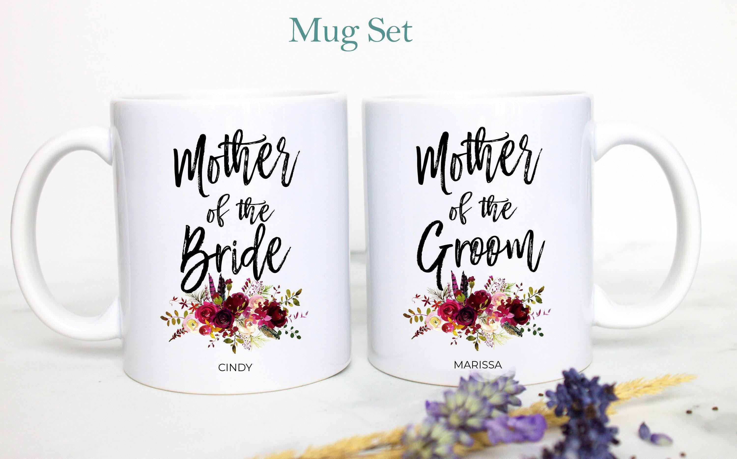 Mother of the Bride Mother of the Groom Individual or Mug Set Custom Name - White Ceramic Mug