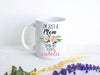 I'm Just a Mom Trying Not To Raise Assholes Floral - White Ceramic Mug