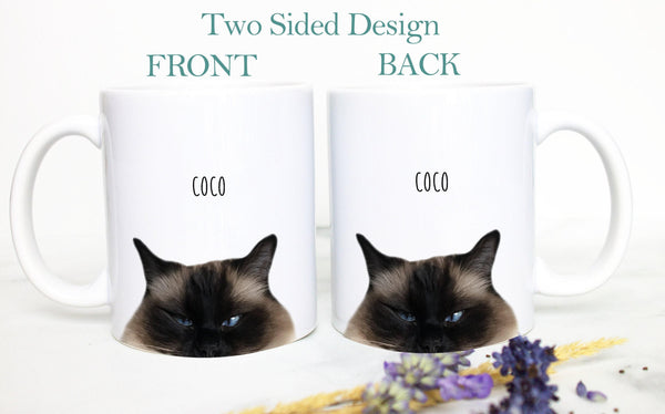 Personalized Cat Photo Mug, Cat Lovers Lady Mug, Custom Cat Gift, Pet Owner Gift, Gift for Mom Friend, Cat Gift, Cat Mom Dad, Funny Cat Gift