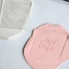 Happy Easter Acrylic Fondant Embosser With Cutter