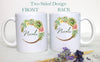 Succulent Wreath with Custom Name - White Ceramic Mug