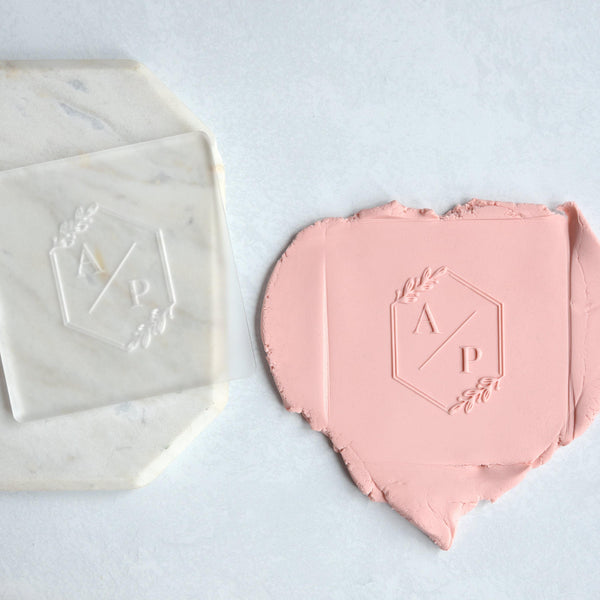 Custom Initials Fondant Embosser Stamp and Cutter